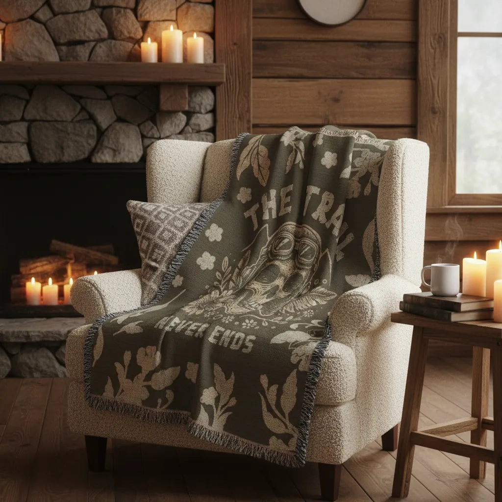 The Trail Never Ends Woven Heirloom Blanket
