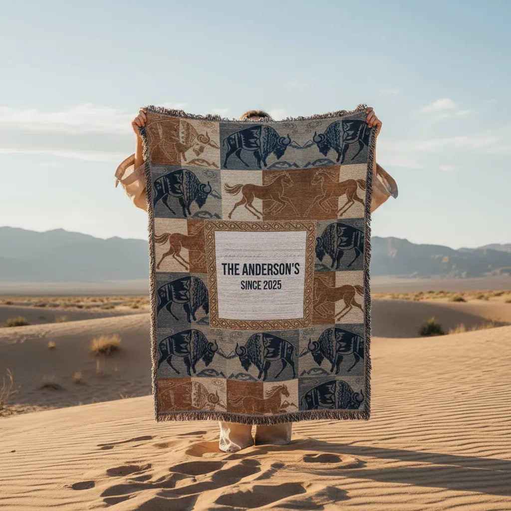 Frontier Spirits Personalized Western Woven Blanket