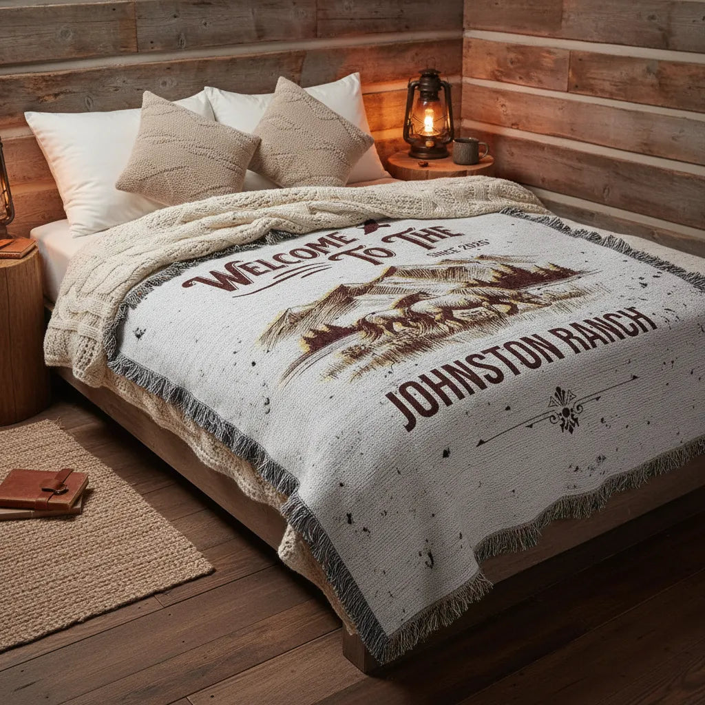Welcome to the Ranch Personalized Woven Blanket