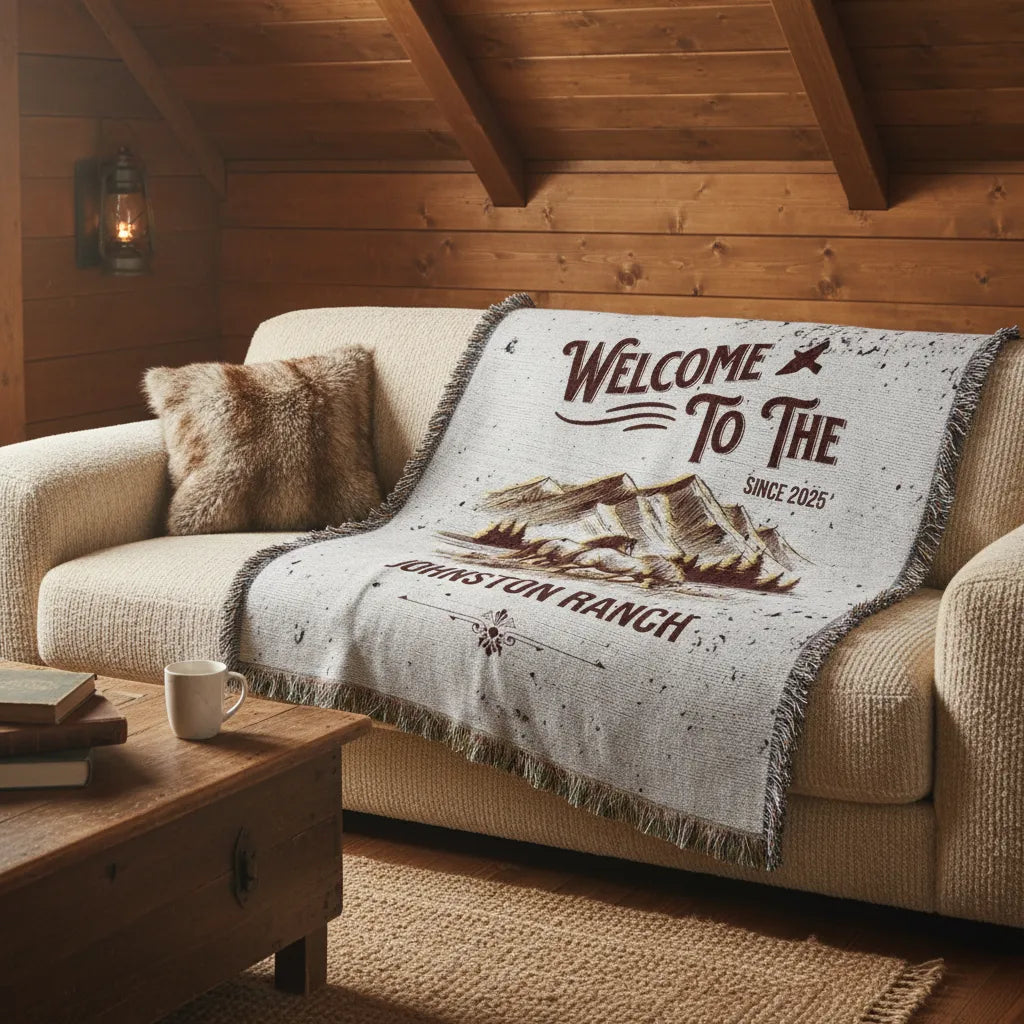 Welcome to the Ranch Personalized Woven Blanket