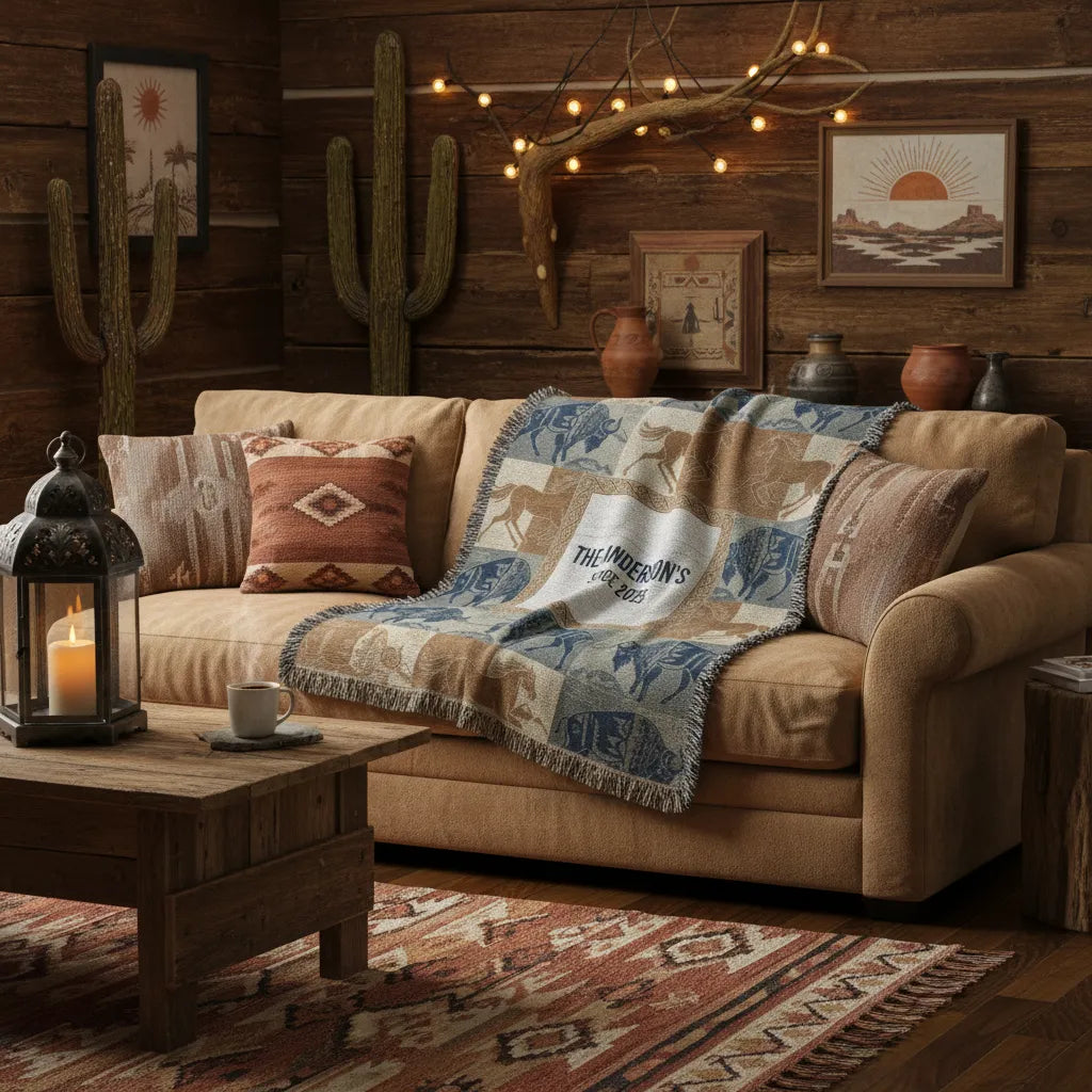 Frontier Spirits Personalized Western Woven Blanket
