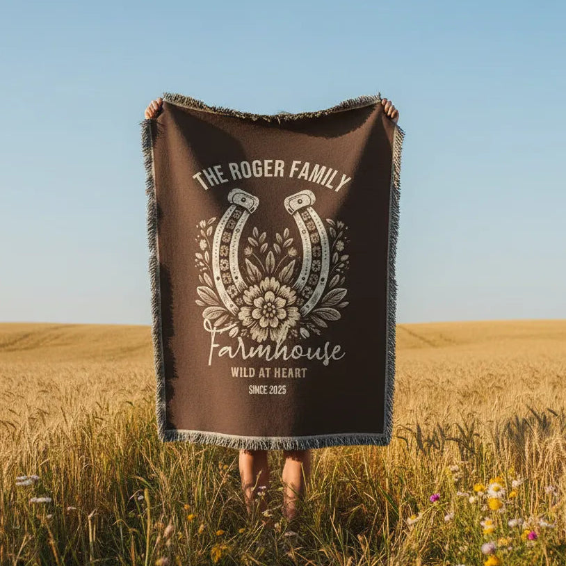 Wild At Heart Farmhouse Personalized Woven Blanket