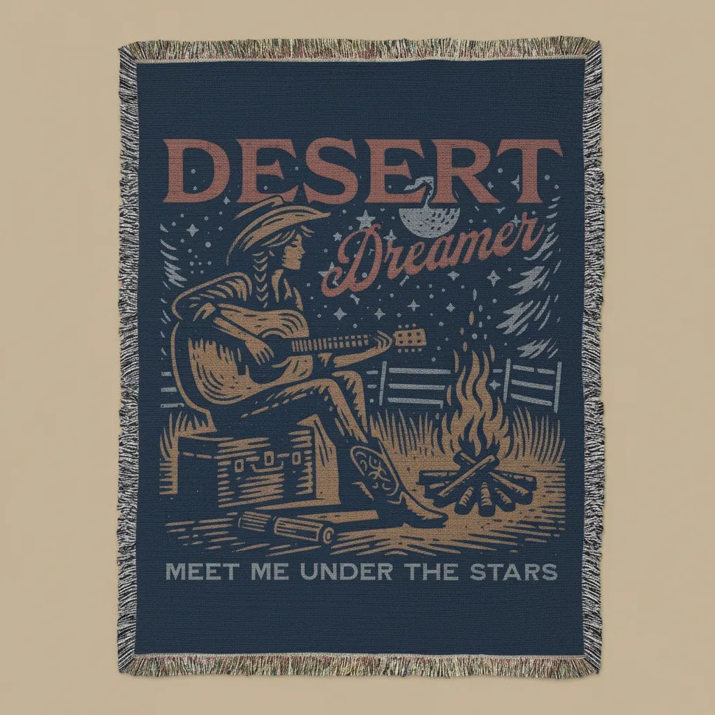 Moonlit Desert Dreamer Woven Blanket