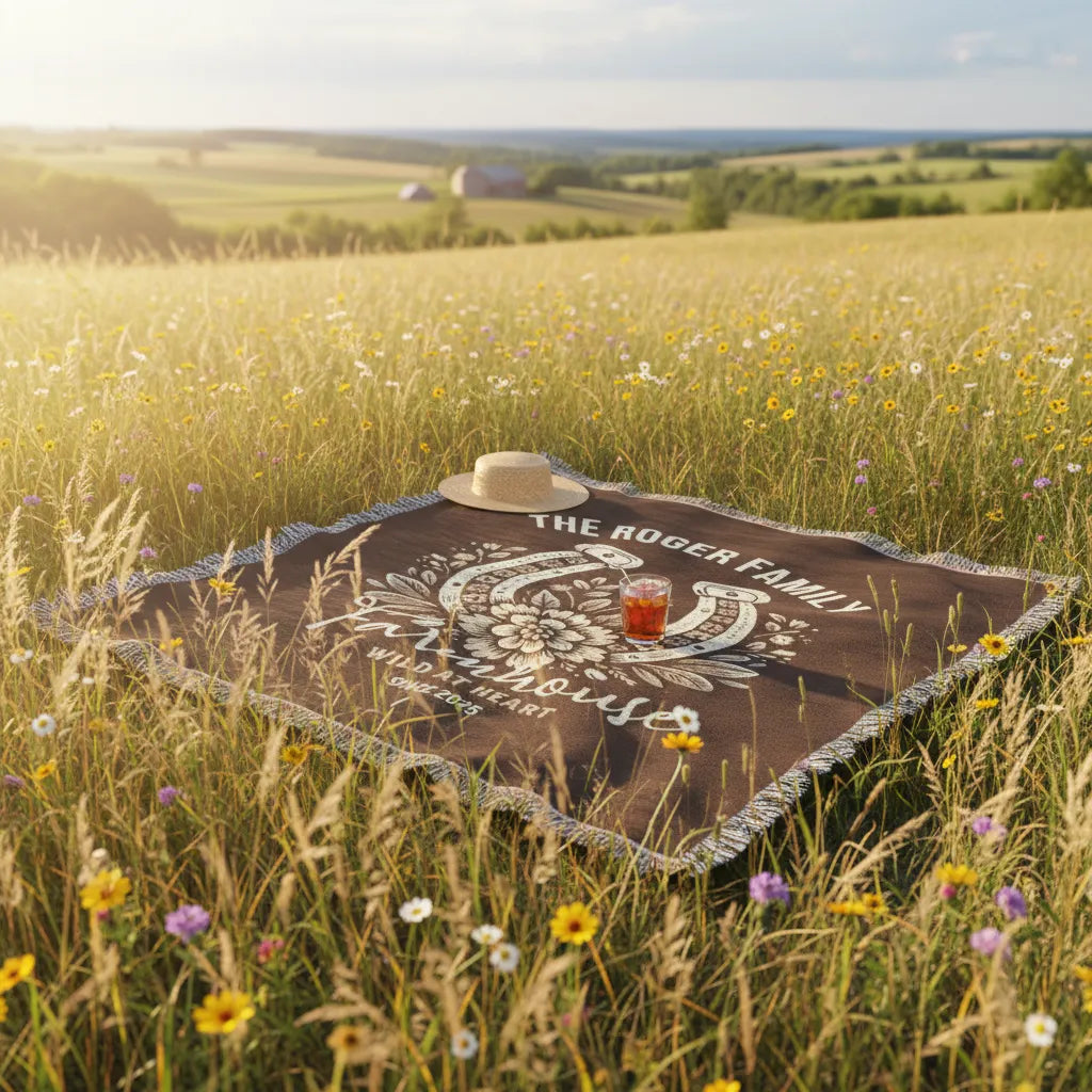 Wild At Heart Farmhouse Personalized Woven Blanket