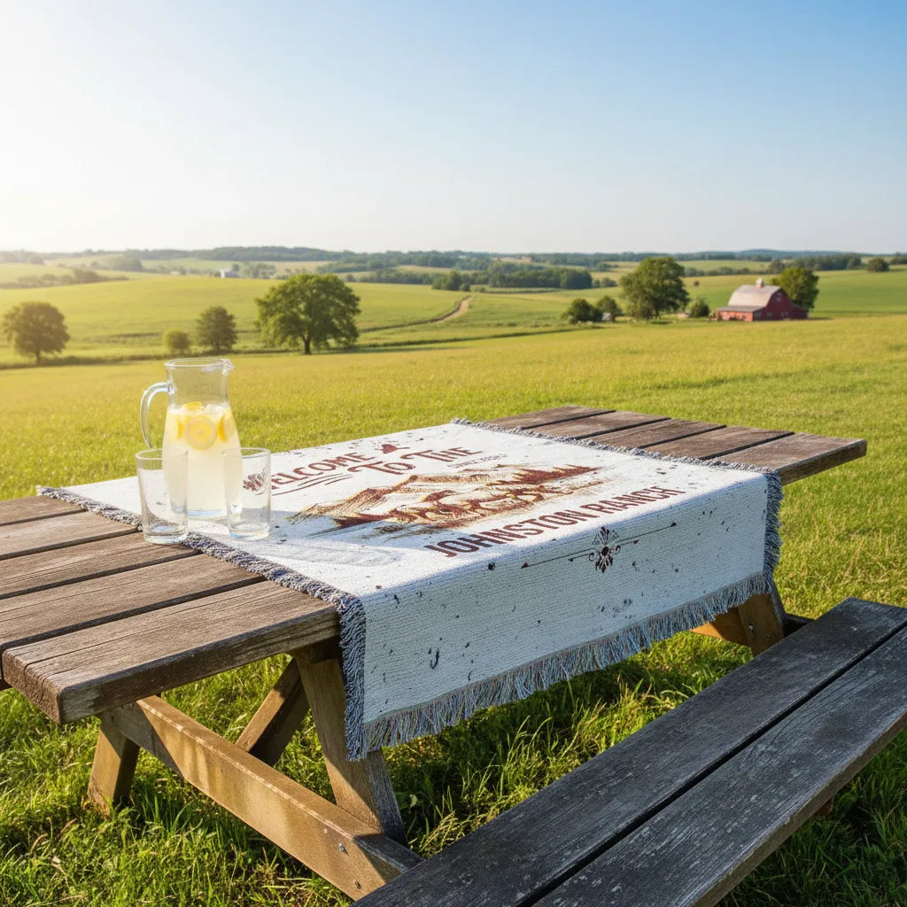 Welcome to the Ranch Personalized Woven Blanket